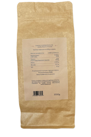 Kakao ceremonialne BIO prawdziwe z Peru criollo 1000 g Przebudzenie